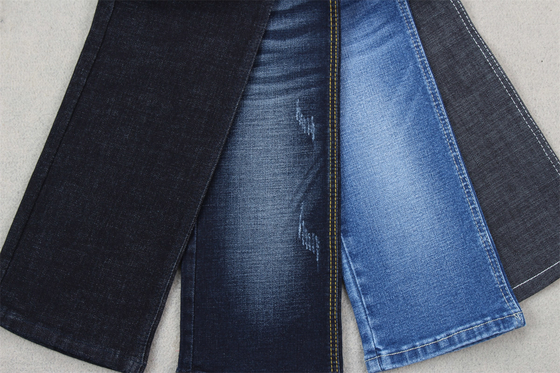 Indigo Blu Crosshatch Denim Stoff Slub Full Stretch 10.3 Una volta Jeans Materiali