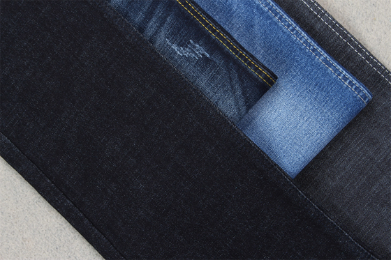 Indigo Blu Crosshatch Denim Stoff Slub Full Stretch 10.3 Una volta Jeans Materiali