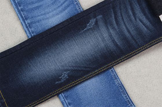 Indigo Blu Crosshatch Denim Stoff Slub Full Stretch 10.3 Una volta Jeans Materiali