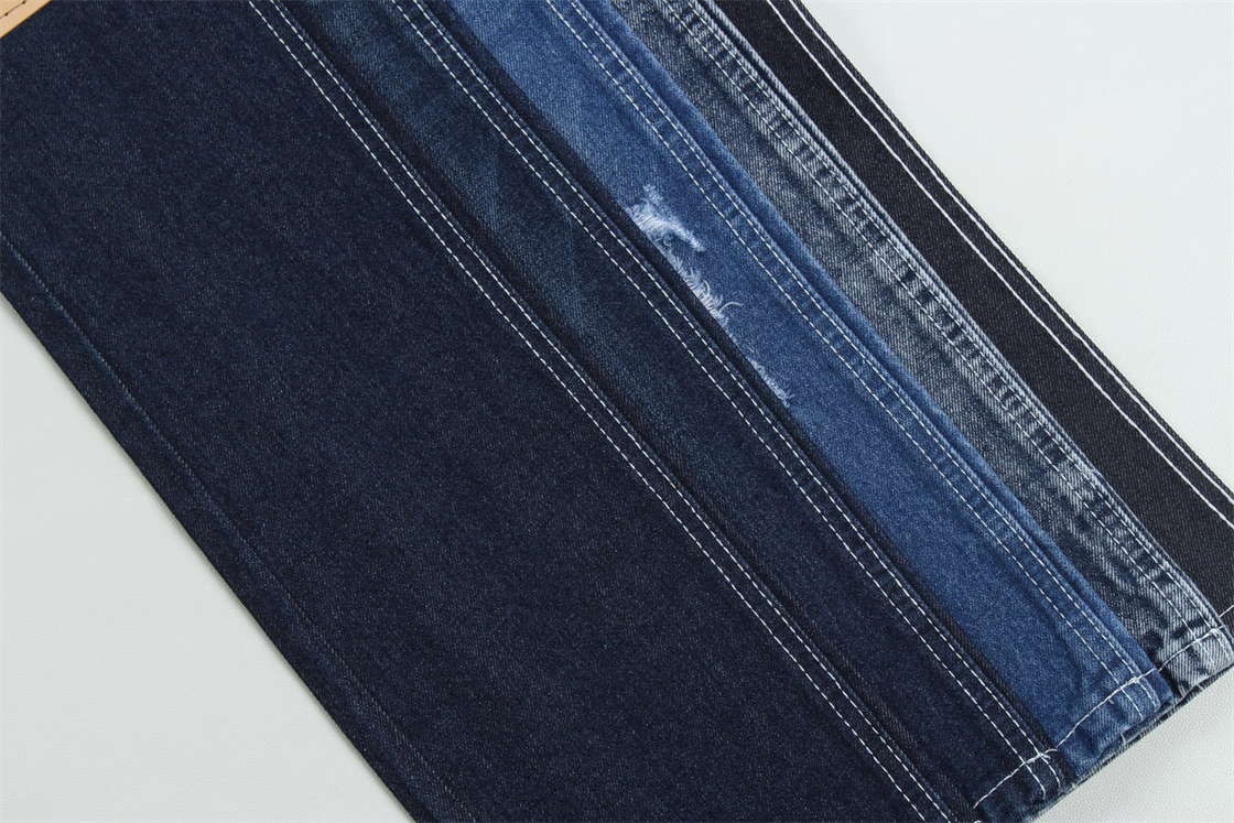 Meno di 2 dollari 12 once 190 cm Indigo cotone poliestere rigido tessuto denim per jeans