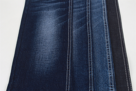 10.5Oz Crosshatch Slub Denim Fabric With Stretch Soft Hand Feel Black Color