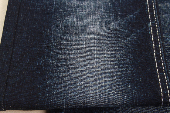 10.5Oz Crosshatch Slub Denim Fabric With Stretch Soft Hand Feel Black Color