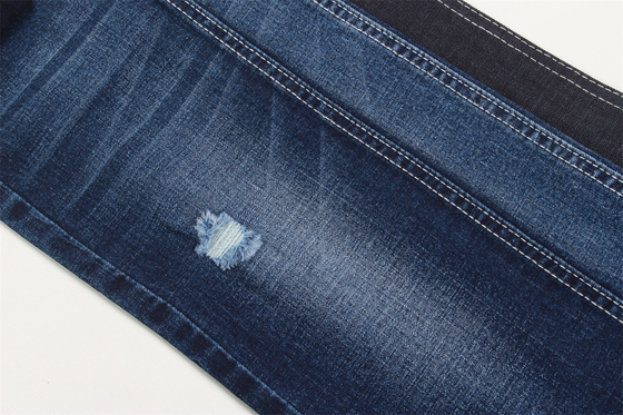 10.5Oz Crosshatch Slub Denim Fabric With Stretch Soft Hand Feel Black Color