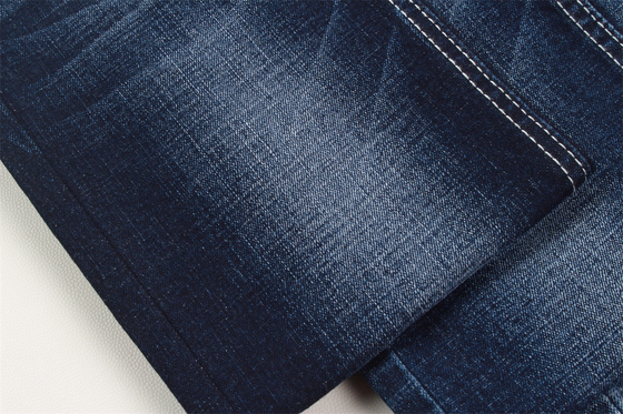 10.5Oz Crosshatch Slub Denim Fabric With Stretch Soft Hand Feel Black Color