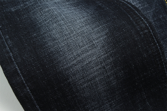 Dark Blue Grey Crosshatch Slub Cotton Spandex Denim Fabric For Jeans