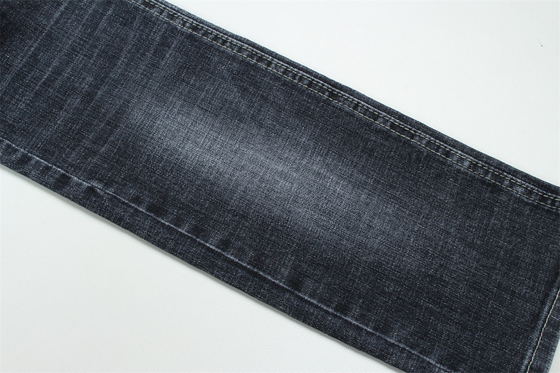 Dark Blue Grey Crosshatch Slub Cotton Spandex Denim Fabric For Jeans
