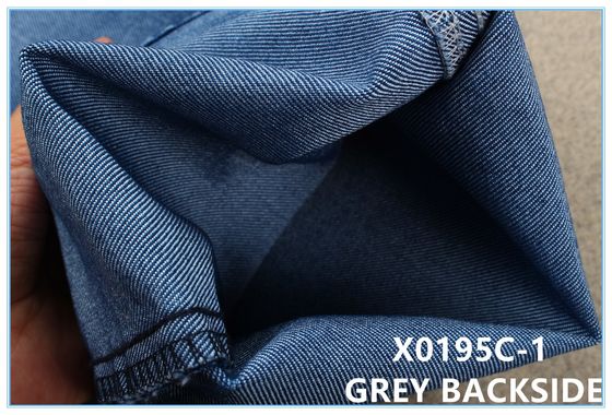 12.3oz 61 Ctn 39 Poly Grey Backside Cotton Polyester Denim Fabrics For Jeans Hot Pants