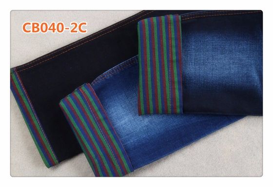 Red Blue Green Weft Yarn 10 Oz Denim Fabric