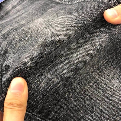 Il nero eccellente stonewashed dello zolfo del tessuto dei jeans di Dualfx T400 Lycra del cotone di allungamento