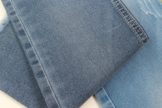 il tessuto del denim dell'elastam del poliestere del cotone 9.2oz ha riciclato la sanforizzazione blu scuro del filato