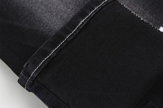 Prezzo buono 356 gsm 10,5 once tessuto denim elasticizzato colore nero 3/1 twill mano destra in linea
