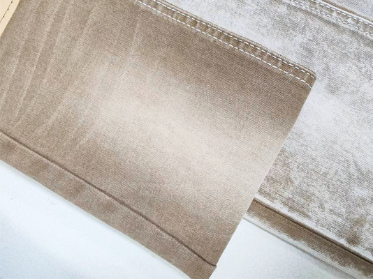 Tissu di denim leggero e colorato in khaki