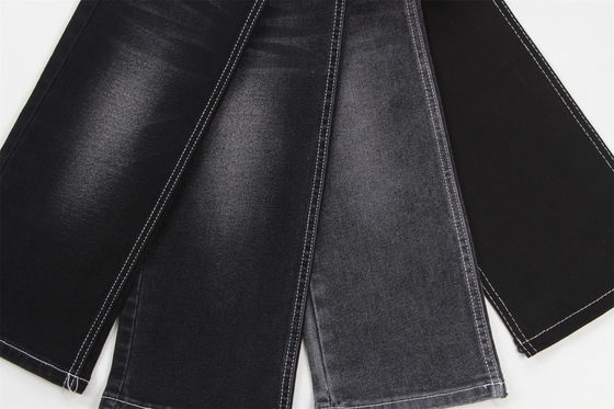 Prezzo buono Prezzo economico 10,5 oz poliestere spandex denim nero con elasticità tessuto denim per jeans in linea