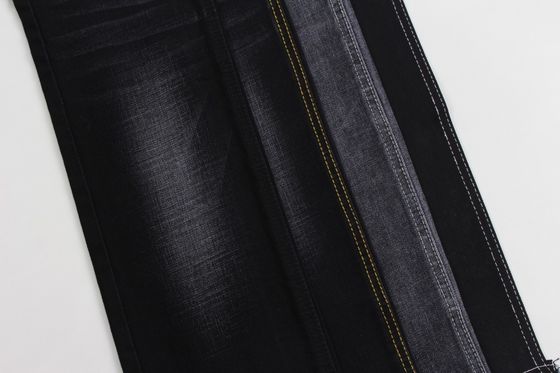 Prezzo buono 11.9 oz nero e nero retro crosshatch slub denim jeans tessuto in linea