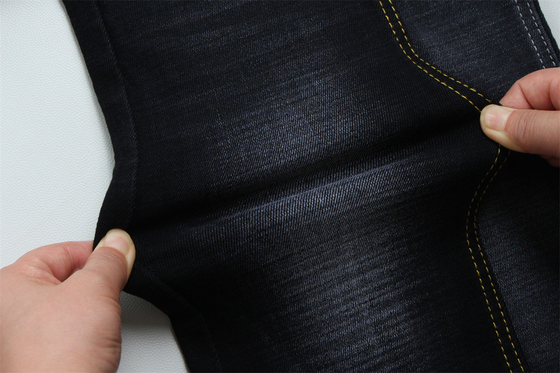 11.2 Oz  Black And Black Backside Crosshatch Slub Denim Fabric