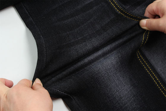 Prezzo buono 11 Oz Warp Slub Black Denim Fabric For Man Jeans High Stretch India Mercato Stile Vendita Calda in linea