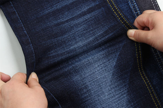 Prezzo buono 11.8 Oz Cross Slub Cotton Mixed Spandex Blu Denim Fabric For Man Jeans Stretch India Market Style Desizing Fleecing in linea