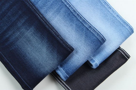 Prezzo buono 10 Oz Super Stretch Stoffa di denim per uomo estivo Jeans di cotone poliestere rayon spandex ruvido e selvaggio in linea