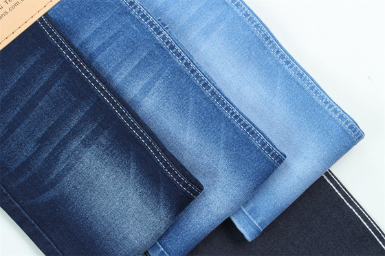 10.5 Oz Super Stretch Stoffa di denim per donne estive Jeans Poliestere di cotone Rayon Spandex con Warp Slub Alto Stretch