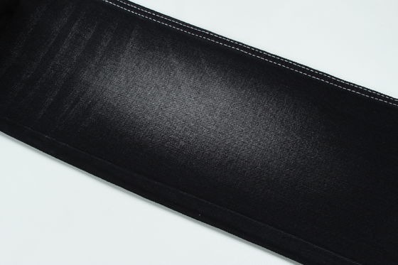 Prezzo buono 13.5oz Super Dark Black Color Denim Fabric Rigido 100% di cotone Filato riciclato per il lavoratore Jean Cloth Nero Nero retro in linea