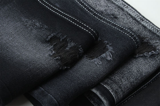 Prezzo buono 11.5oz tessuto denim rigido 56%C 44%P nero e nero sul retro per il marchio stile jeans ragazzo stile amico manovra morbida in linea