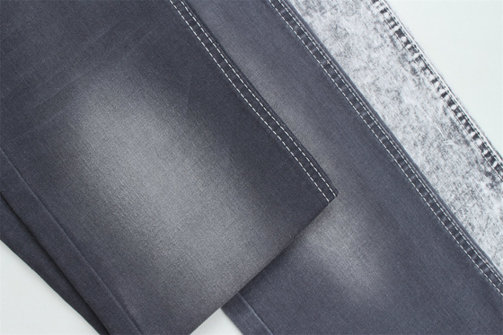 Colore grigio scuro Stretch Slub Tessuto denim per jeans