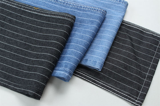 6.5 Once Tessuto Jeans Denim a Righe 100% Cotone Per Camicie