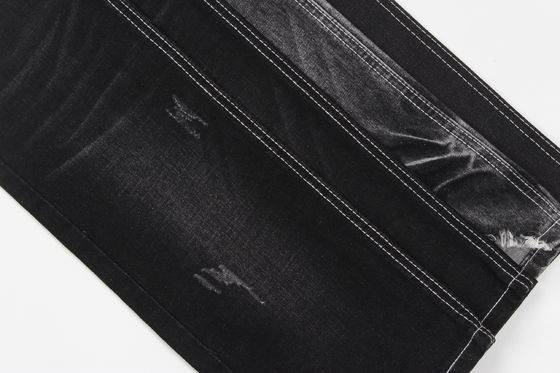 Tessuto denim elasticizzato nero scuro di alta qualità per jeans