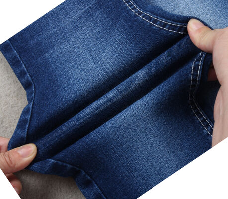 Prezzo buono Blu scuro 8,5 oz Stretch di potenza Poliestere di cotone Elasticità Jeans denim tessuto in linea