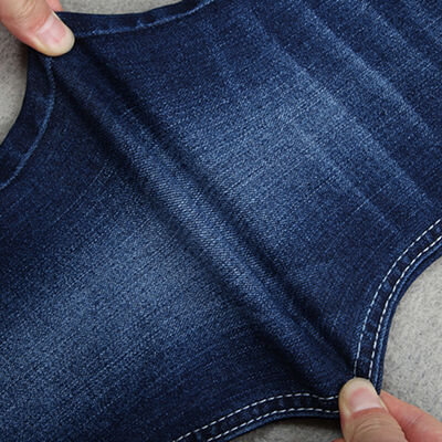 Prezzo buono 9.4 oz Indigo Blue Jeans Denim Tessuto di cotone Poli Spandex Power Stretch Peso medio in linea