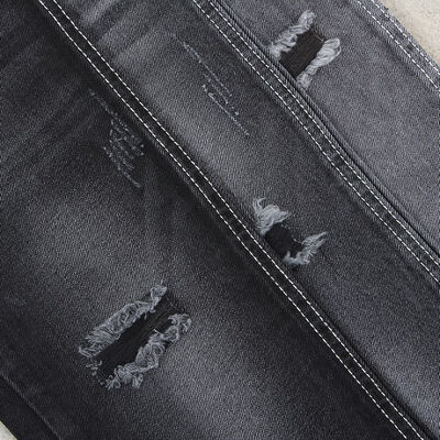 Prezzo buono Tessuto denim 100% cotone nero 10 oz per jeans, produzione di fabbrica cinese in linea