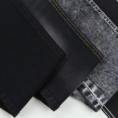 Prezzo buono Tessuto di jeans in denim stretch di cotone slub nero in linea