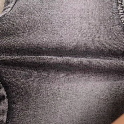 Prezzo buono Jeans in denim di raso super elasticizzato Tessuto in poliestere ecologico per abiti, borse, scarpe, tessuti per la casa, tinta unita rivestita, tinti, GRS in linea