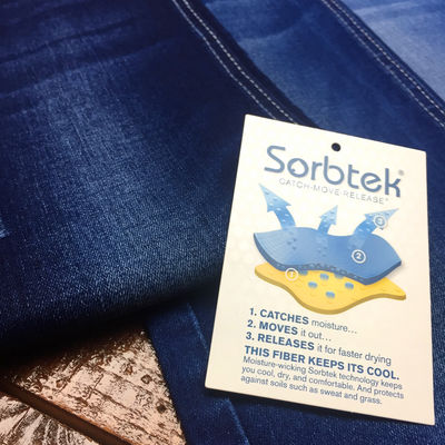 Prezzo buono un materiale elastico di 9 dell'oncia dell'umidità jeans di Wicking Sorbtek vi tiene per raffreddare asciutto in linea