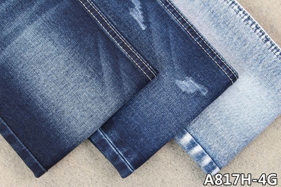 Prezzo buono blu di indaco del tessuto del denim di allungamento 11.2oz che sanforizza i jeans con il filato di OA in linea